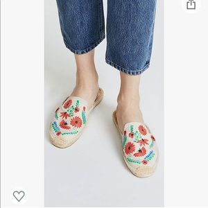 NWOT Soludos Ibiza Embroidered Mule Slides